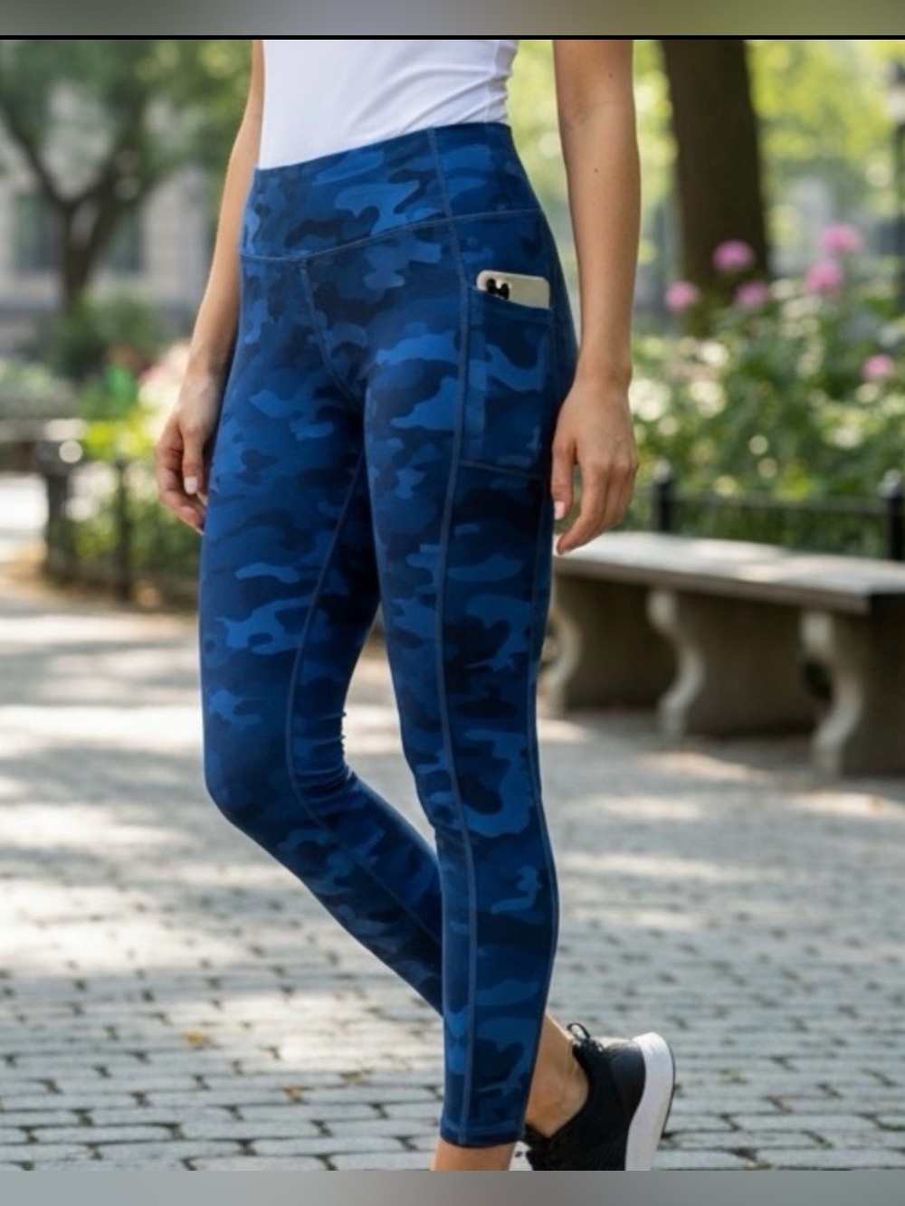 DANSKIN High Waisted Blue Camo Leggings